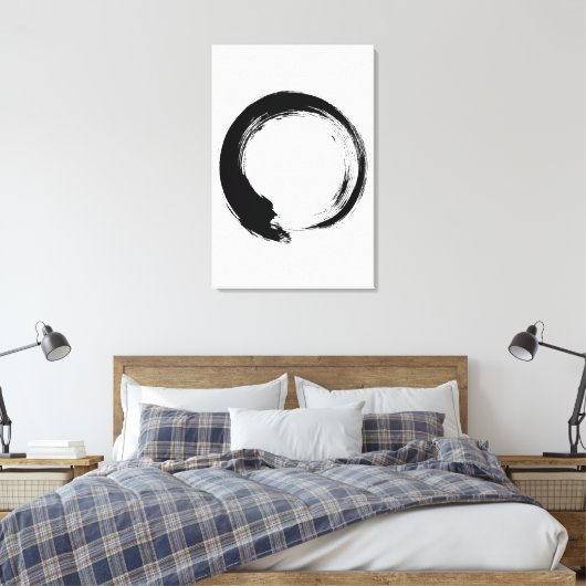 Enso Zen Circle Canvas Afdruk (Insitu (Slaapkamer))