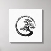 Enso Zen Circle en Bonsai Tree Canvas Afdruk (Voorkant)