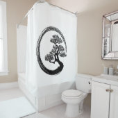 Enso Zen Circle en Bonsai Tree Douchegordijn (In situ)