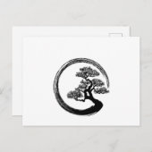 Enso Zen Circle en Bonsai Tree Feestdagenkaart (Voorkant / Achterkant)