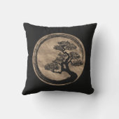 Enso Zen Circle en Bonsai Tree Gold Buitenkussen (Achterkant)
