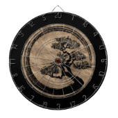 Enso Zen Circle en Bonsai Tree Gold Dartbord (Voorkant)