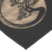 Enso Zen Circle en Bonsai Tree Gold Korte Tafelloper (Hoek)