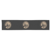 Enso Zen Circle en Bonsai Tree Gold Korte Tafelloper (Horizontaal)