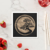 Enso Zen Circle en Bonsai Tree Gold Servet (Insitu)