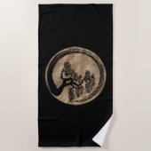 Enso Zen Circle en Bonsai Tree Gold Strandlaken (Voorkant)