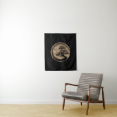 Enso Zen Circle en Bonsai Tree Gold Wandkleed (In situ)