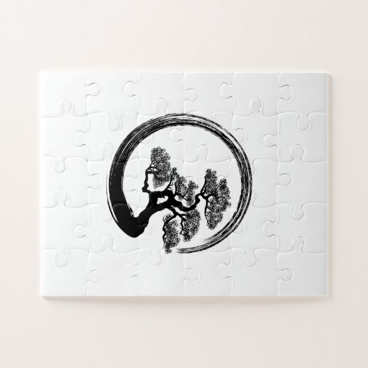 Enso Zen Circle en Bonsai Tree Legpuzzel (Horizontaal)