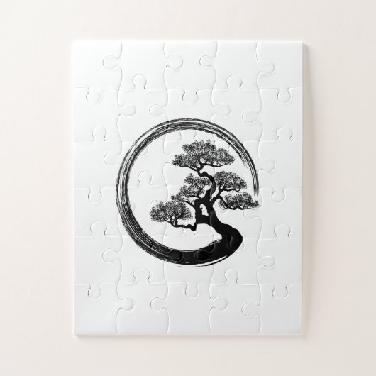 Enso Zen Circle en Bonsai Tree Legpuzzel (Verticaal)