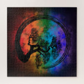 Enso Zen Circle en Bonsai Tree Nebula Legpuzzel (Horizontaal)