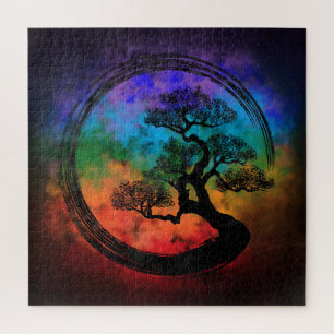 Enso Zen Circle en Bonsai Tree Nebula Legpuzzel