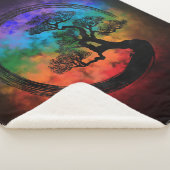 Enso Zen Circle en Bonsai Tree Nebula Sherpa Deken (3/4)