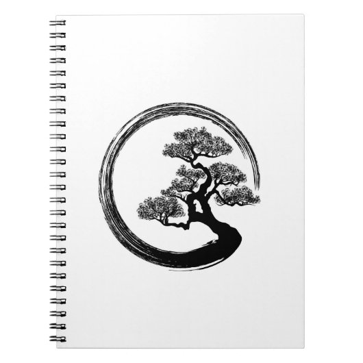 Enso Zen Circle en Bonsai Tree Notitieboek (Voorkant)