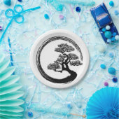Enso Zen Circle en Bonsai Tree Papieren Bordje (Feest)