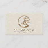 Enso Zen Circle en Bonsai Tree Pastel Gold Visitekaartje (Voorkant)