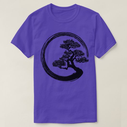 Enso Zen Circle en Bonsai Tree T-shirt (Design voorkant)