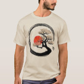 Enso Zen Circle en Bonsai Tree T-shirt (Voorkant)