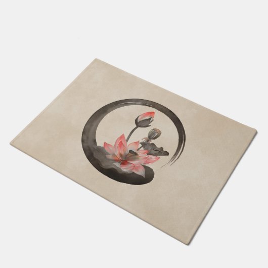 Enso Zen Circle en Lotus Deurmat (Schuin)