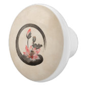 Enso Zen Circle en Lotus Keramische Knop (Rechts)