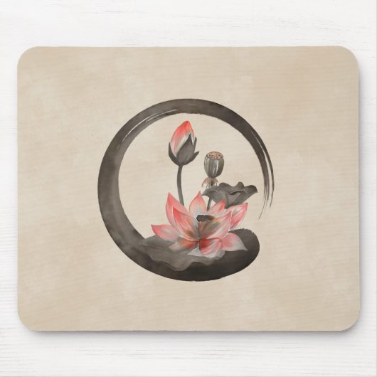 Enso Zen Circle en Lotus Muismat (Voorkant)