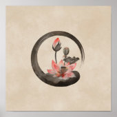 Enso Zen Circle en Lotus Poster (Voorkant)