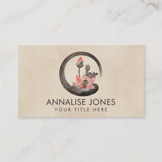 Enso Zen Circle en Lotus Visitekaartje (Voorkant)