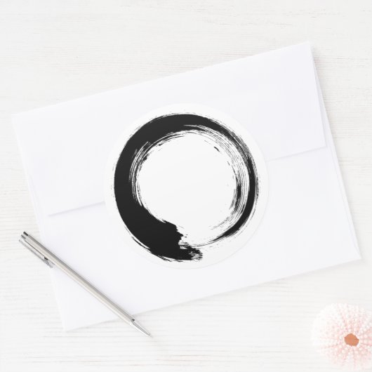 Enso Zen Circle Ronde Sticker (Envelop)