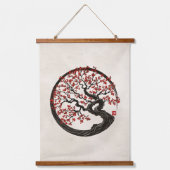 Enso Zen Circle Sakura boom Hangend Wandkleed (Voorkant)