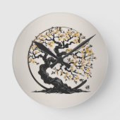 Enso Zen Circle Sakura boom Ronde Klok (Voorkant)
