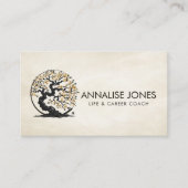 Enso Zen Circle Sakura Tree - Gouden Kersenbloesem Visitekaartje (Voorkant)