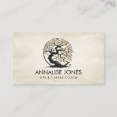 Enso Zen Circle Sakura Tree - Gouden Kersenbloesem Visitekaartje (Voorkant)