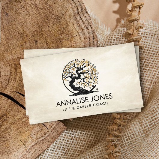 Enso Zen Circle Sakura Tree - Gouden Kersenbloesem Visitekaartje