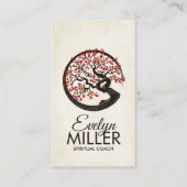 Enso Zen Circle Sakura Tree - Rode kersenbloesem Visitekaartje (Voorkant)