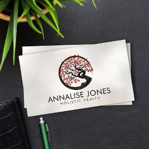 Enso Zen Circle Sakura Tree - Rode kersenbloesem Visitekaartje