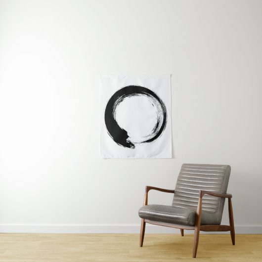 Enso Zen Circle Tapestry Wandkleed (In situ)