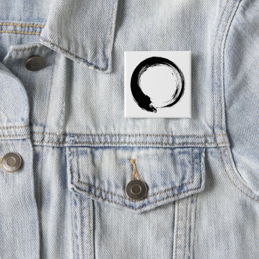 Enso Zen Circle Vierkante Button 5,1 Cm (In situ)