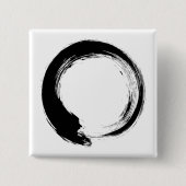 Enso Zen Circle Vierkante Button 5,1 Cm (Voorkant)