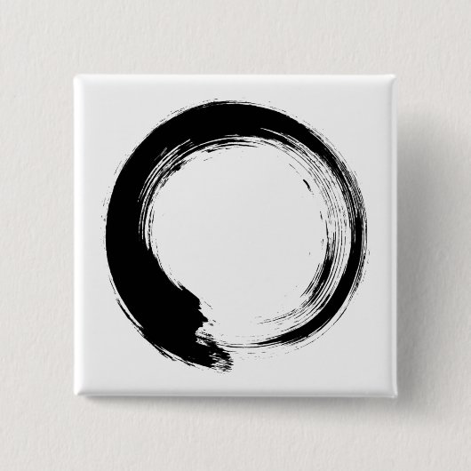 Enso Zen Circle Vierkante Button 5,1 Cm (Voorkant)