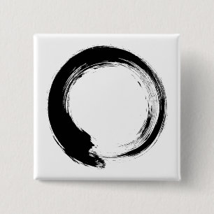 Enso Zen Circle Vierkante Button 5,1 Cm