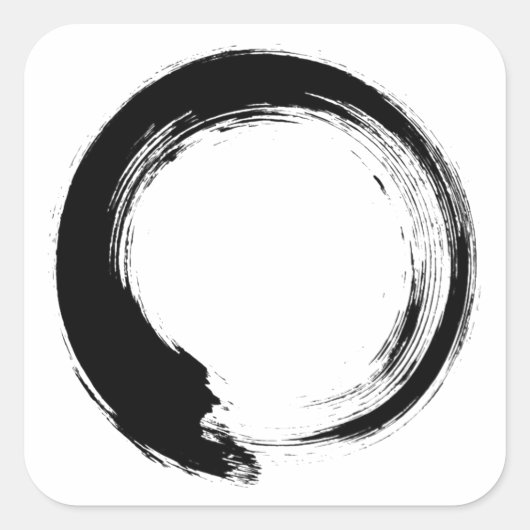 Enso Zen Circle Vierkante Sticker (Voorkant)