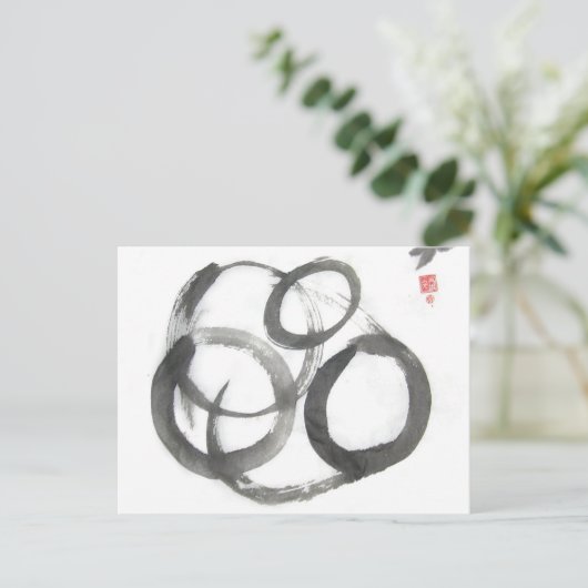 Enso Zen Circles Art Briefkaart (Staand voorkant)