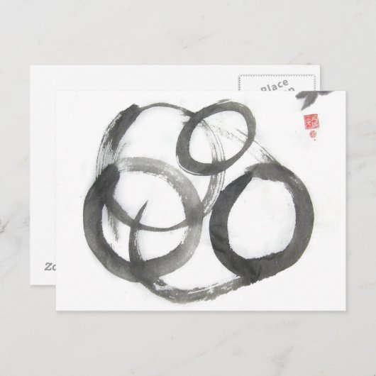 Enso Zen Circles Art Briefkaart (Voorkant / Achterkant)