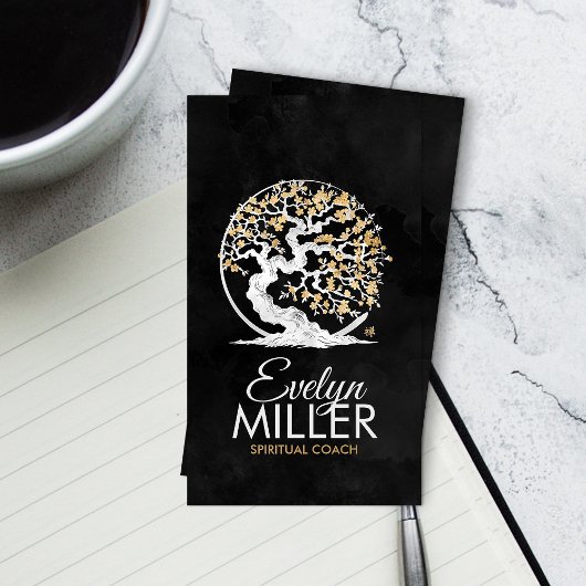 Enso Zen Cirkel Sakura Boom - Gouden Bloesem Visitekaartje