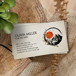 Enso Zen Cirkel Sakura Boom Gouden Kersenbloesem Visitekaartje