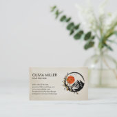 Enso Zen Cirkel Sakura Boom Gouden Kersenbloesem Visitekaartje (Staand voorkant)