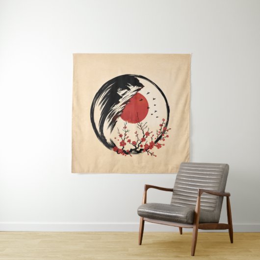 Enso Zen: De rust van de dageraad Wandkleed (In Situ (horizontaal))