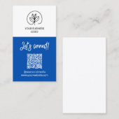 Enszijdige blauwe Let's Connect QR-code Visitekaartje (Voorkant / Achterkant)