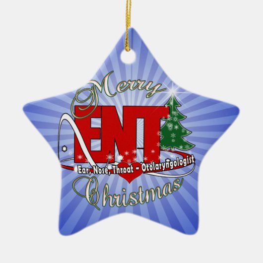 ENT CHRISTMAS Otolaryngoloog EAR NOSE THROAT Keramisch Ornament (Voorkant)