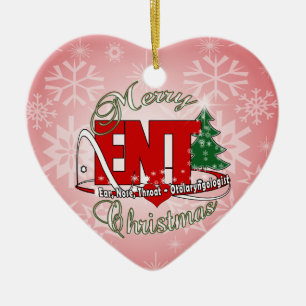 ENT CHRISTMAS Otolaryngoloog EAR NOSE THROAT Keramisch Ornament