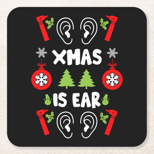 ENT Doctor Christmas Kartonnen Onderzetters (Voorkant)
